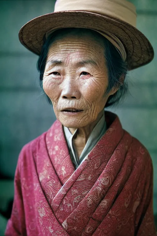 Image similar to photograph of an old japanese woman, photograph by steve mccurry