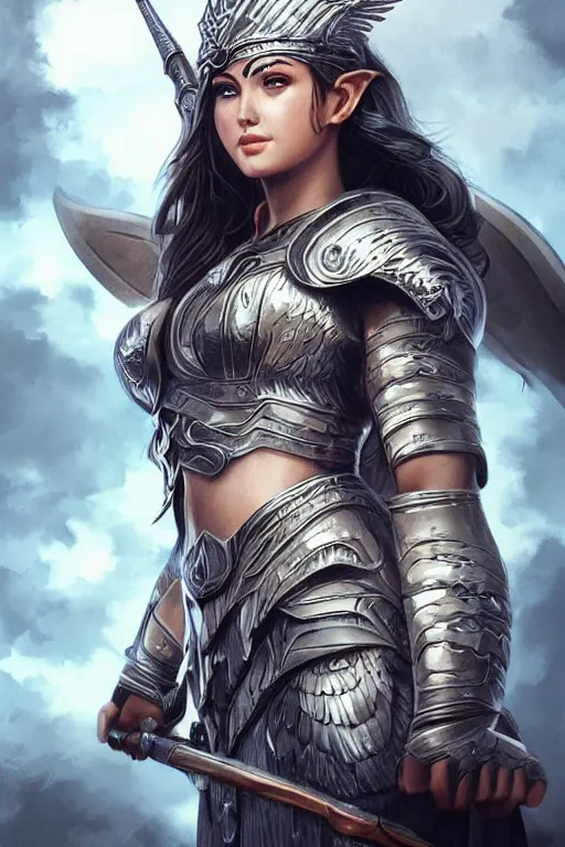 Image similar to a highly detailed beautiful portrait or a valkyrie in the style of artgerm.