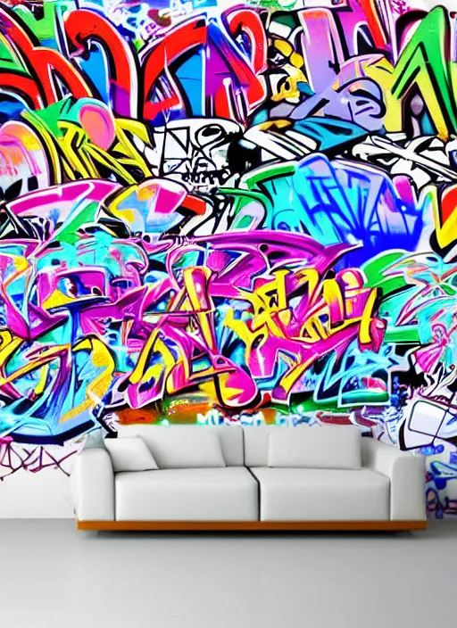 Image similar to beautiful graffiti on white background paper