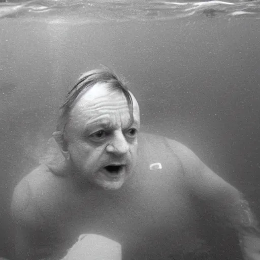 Image similar to mark e smith swimming deep under the ocean, picture taken from submarine, highly detailed, 4 k