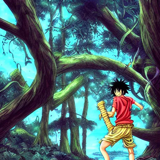 Image similar to luffy deep forest