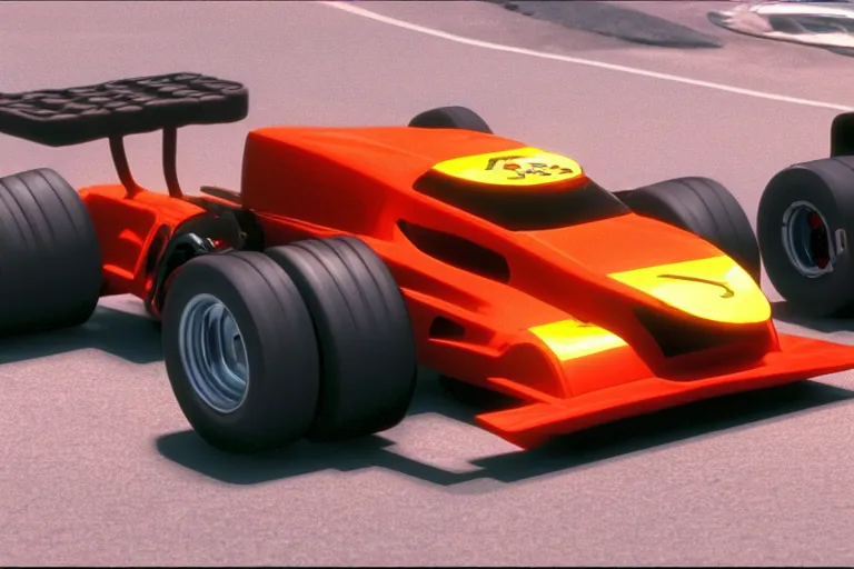 Image similar to film still of a tractor racing McLaren F1 in Pixar’s Cars (2006), 8k,