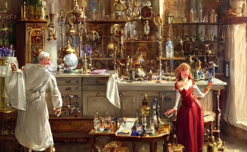 Image similar to Alchemy laboratory. By Konstantin Razumov, highly detailded