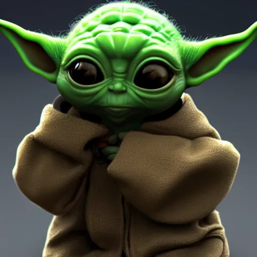 Prompt: baby yoda, trending on artstation