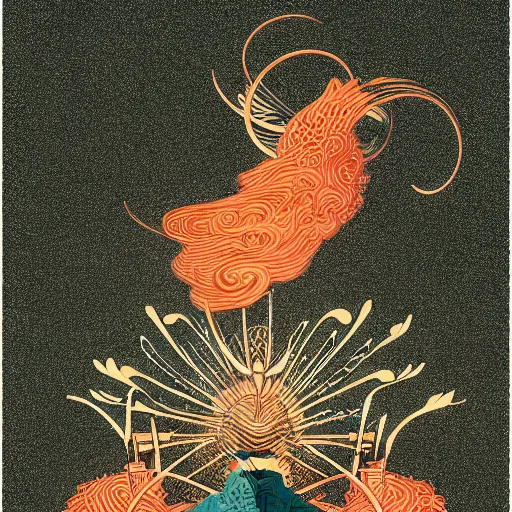 Prompt: logo by Victo Ngai, Kilian Eng and Jake Parker, simple white background, winning-award masterpiece,-W 512