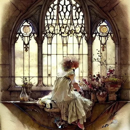 Prompt: ( ( ( ( ( ornate royal window. muted colors. ) ) ) ) ) by jean - baptiste monge!!!!!!!!!!!!!!!!!!!!!!!!!!!