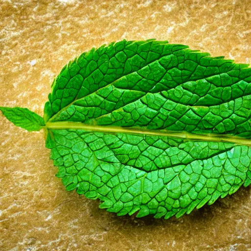 Image similar to close up of a mint leaf