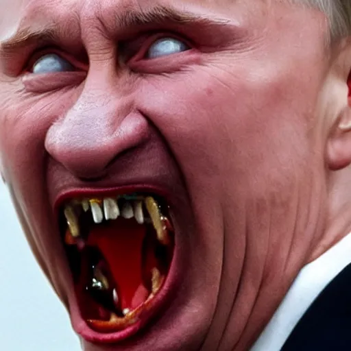 Prompt: Vladimir Putin screaming, by Francis Bacon