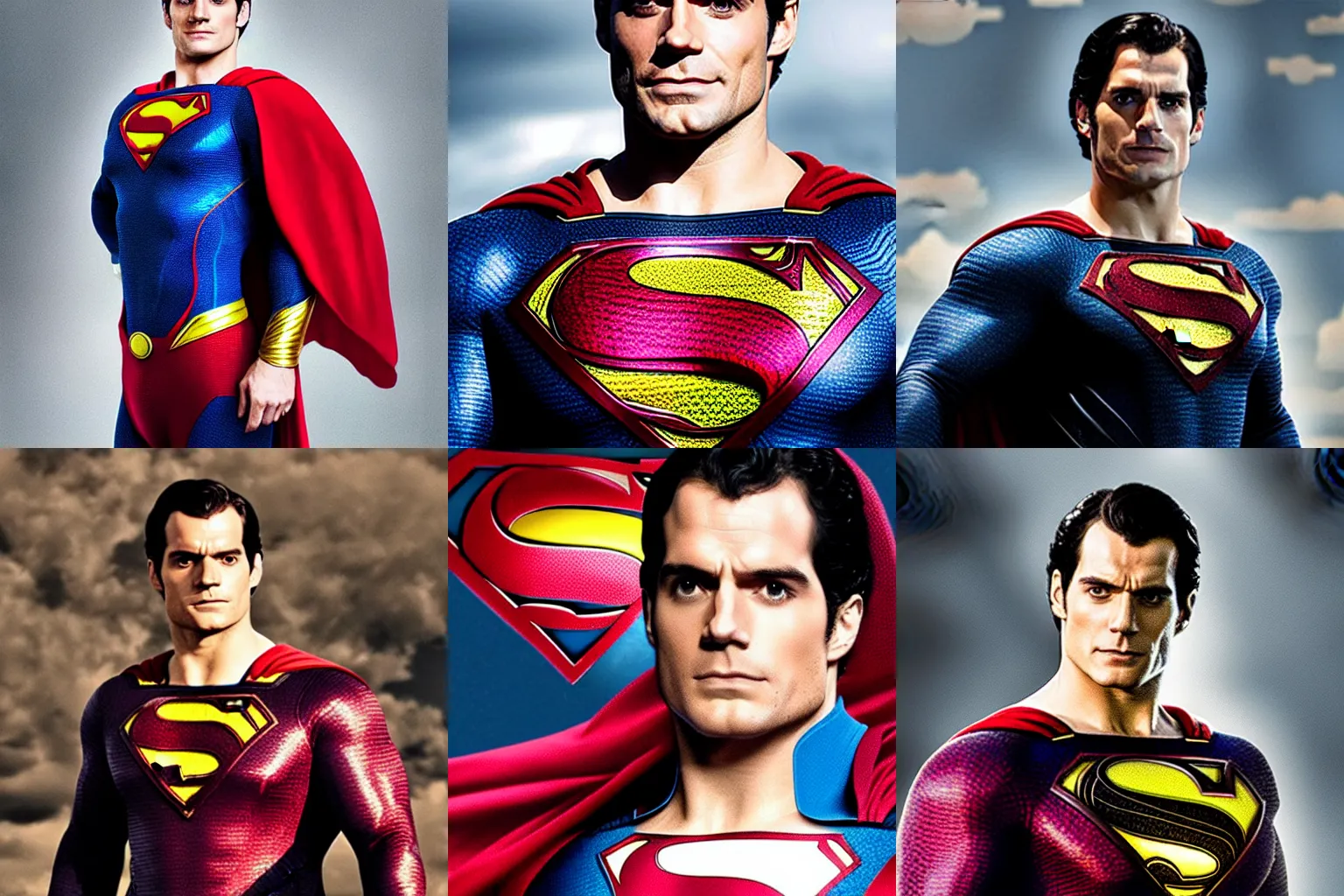 Prompt: Henry Cavill as Superman with a prominent mustache