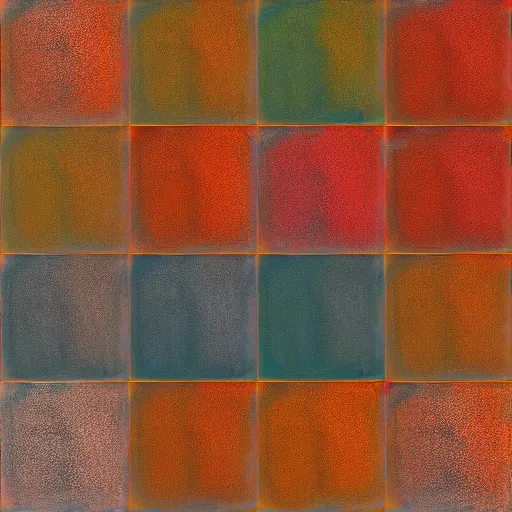 Prompt: large squares of different colors, rust texture, detailed