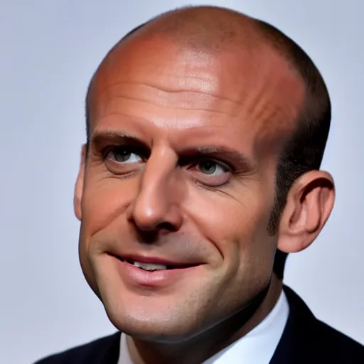 Image similar to Bald Emmanuel Macron shaved his head bald