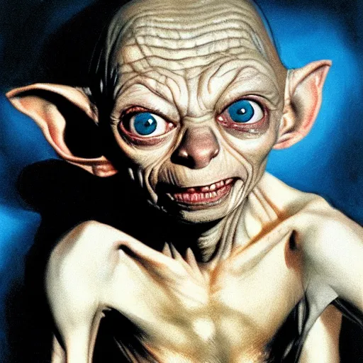 Image similar to gollum by drew struzan