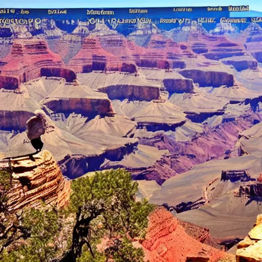 Image similar to ultra wide angle view of the grand canyon at duck