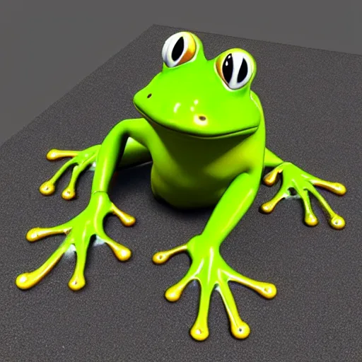 Prompt: frog with no legs, 3d character