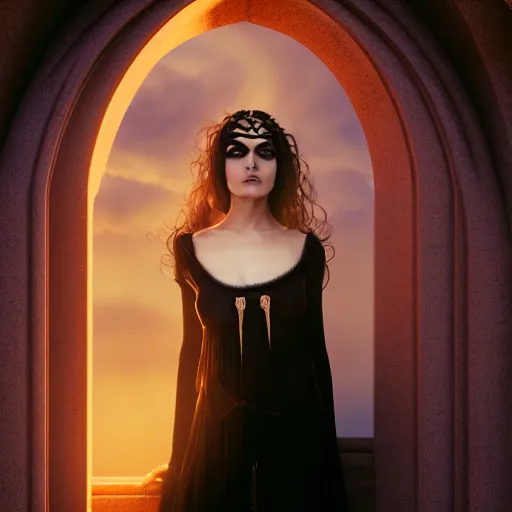 Image similar to photographic portrait of a stunningly beautiful gothic hermetic order of the golden dawn art nouveau female in soft dreamy light at sunset, contemporary fashion shoot, by edward robert hughes, annie leibovitz and steve mccurry, david lazar, jimmy nelsson, breathtaking, 8 k resolution, extremely detailed, beautiful, establishing shot, artistic, hyperrealistic, beautiful face, octane render