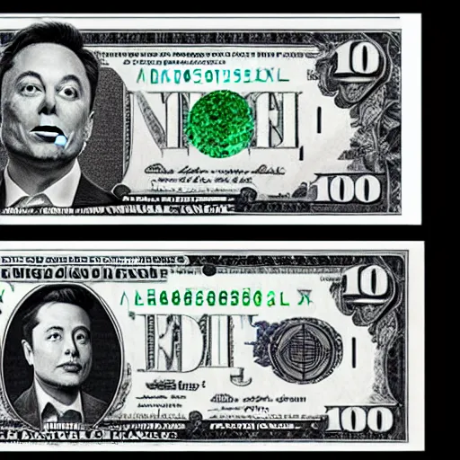 Image similar to Elon musk on the Mars Dollar bill