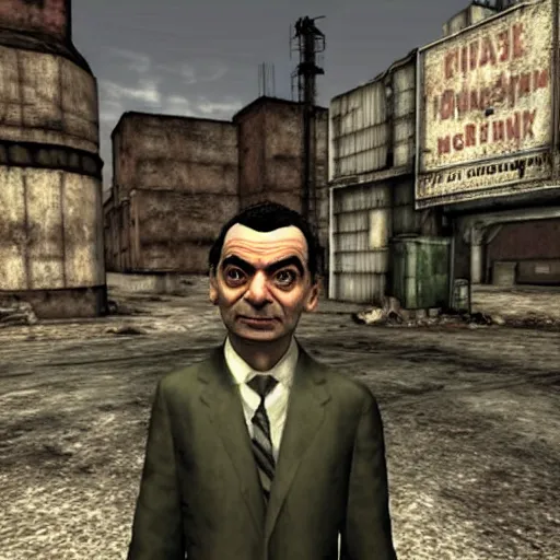 Prompt: mr bean in fallout 3