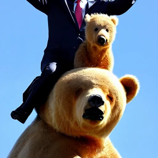 Image similar to vladimir putin riding a bear