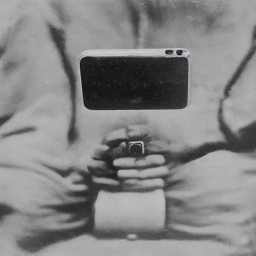 Image similar to an early 1900s photo of an iphone
