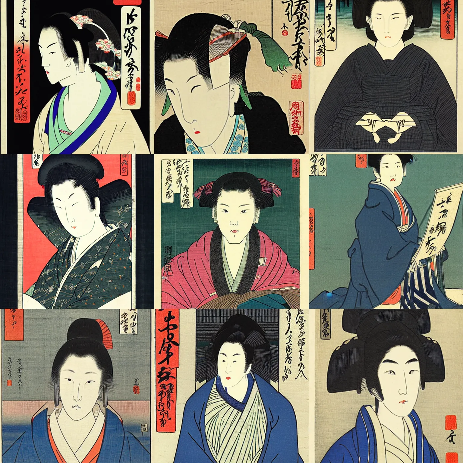 Prompt: beautiful woman portrait, by Utagawa Hiroshige