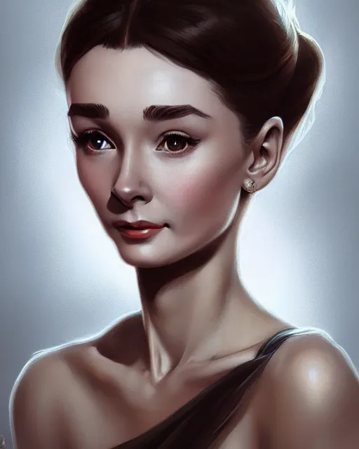 Image similar to photography of young audrey hepburn, deep focus, d & d, fantasy, intricate, elegant, highly detailed, digital painting, artstation, concept art, matte, sharp focus, illustration, hearthstone, art by artgerm and greg rutkowski and alphonse mucha