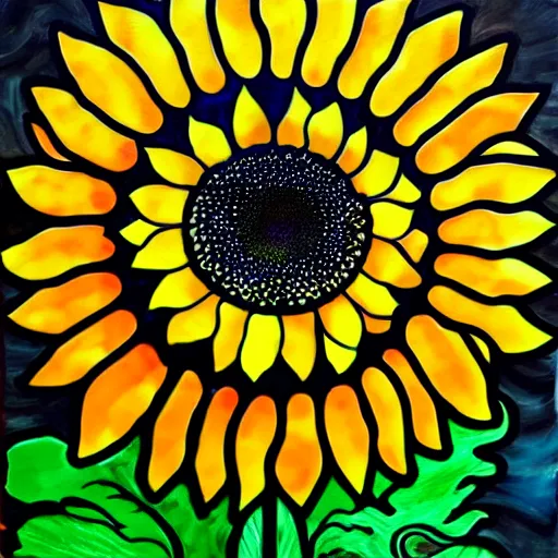 Image similar to sunflower art in the style of takashi murakami