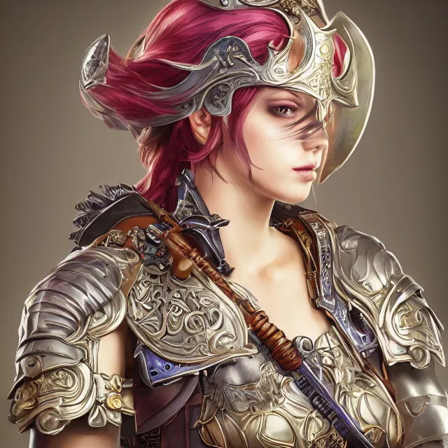 Image similar to studio portrait of lawful good colorful female holy knight paladin as absurdly beautiful, elegant, young sensual gravure idol, ultrafine hyperrealistic detailed face illustration by kim jung gi, irakli nadar, intricate linework, sharp focus, bright colors, matte, octopath traveler, final fantasy, unreal engine highly rendered, global illumination, radiant light, intricate environment