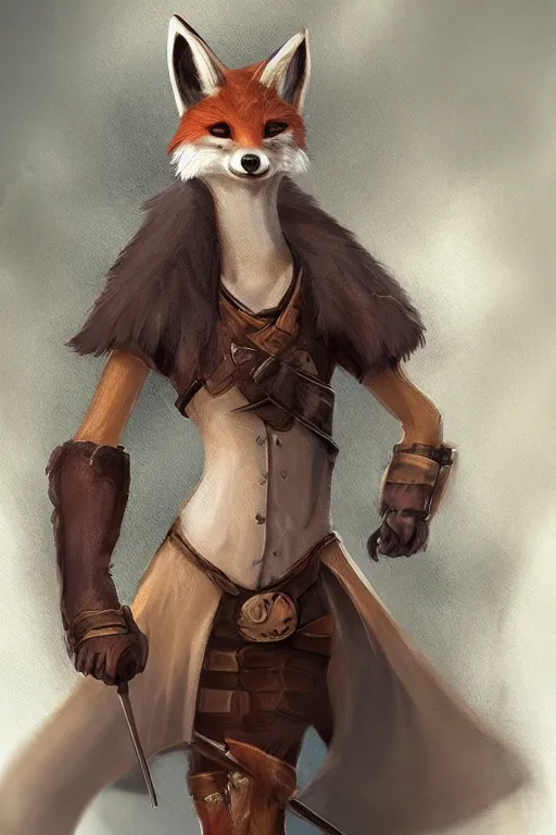 Image similar to an anthropomorphic medieval fox with a fluffy tail, backlighting, trending on artstation, digital art, furry art, trending on furaffinity, fantasy art, by kawacy