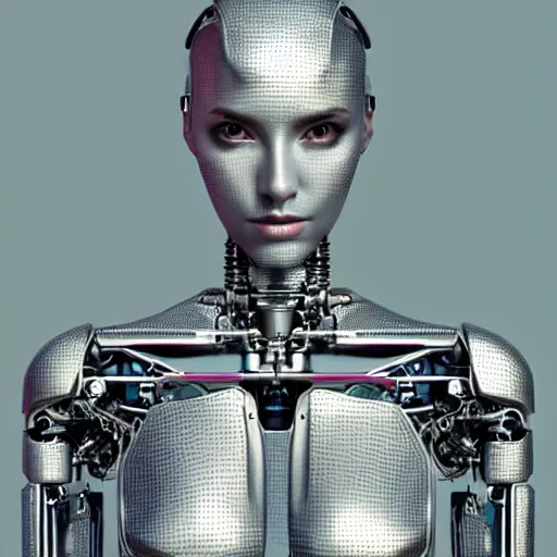 Image similar to Perfectly-Centered Half-body-Portrait of a Robotic Female Android, perfectly centered, facing forward, stranding straight, full body, intricate, elegant, super highly detailed, professional digital painting, artstation, concept art, smooth, sharp focus, no blur, no dof, extreme illustration, Unreal Engine 5, Photorealism, HD quality, 8k resolution, cinema 4d, 3D, beautiful, cinematic, art by artgerm and greg rutkowski and alphonse mucha and loish and WLOP