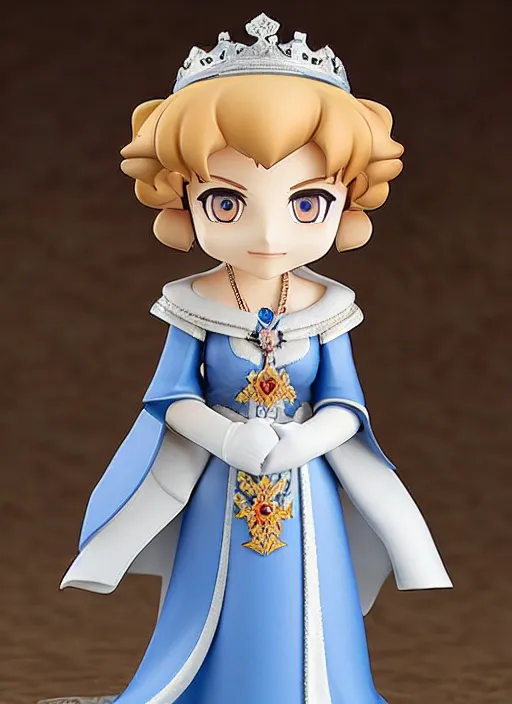 Image similar to queen elizabeth nendoroid, well - designed, realistic lighting, promotional,