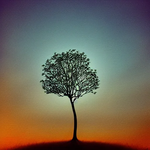 Prompt: a dancing tree at sunset, a very detailed sharp photo, masterpiece, trending on artstation, cinematic lighting, surreal