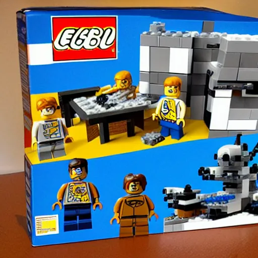 Prompt: dexters lab as a lego set