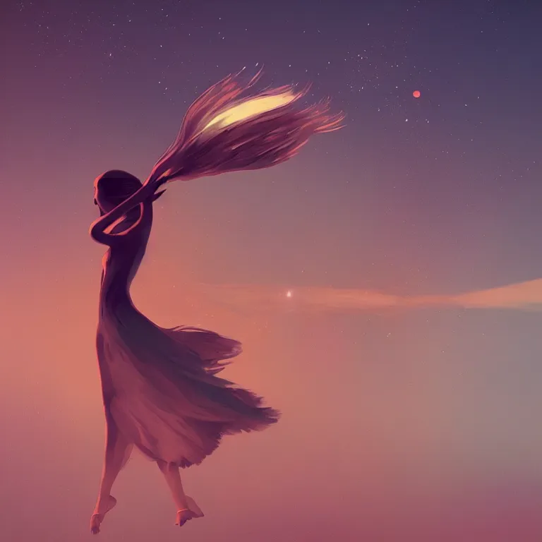 Image similar to dancer in the wind by christopher balaskas, retrofuturism, reimagined by industrial light and magic