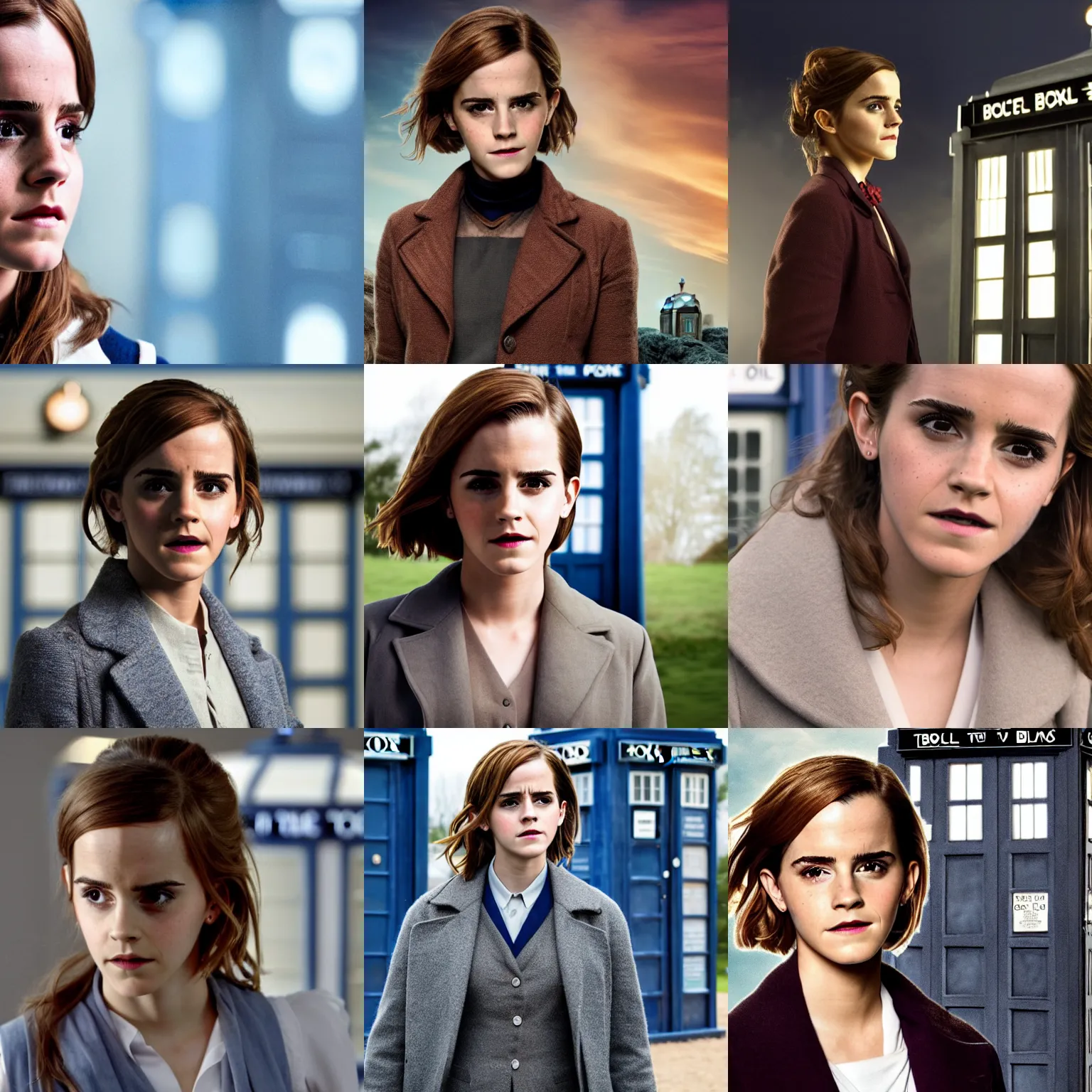 Prompt: a beautiful still of emma watson as the doctor in the tv show dr who, tardis, 8 k, detailed image