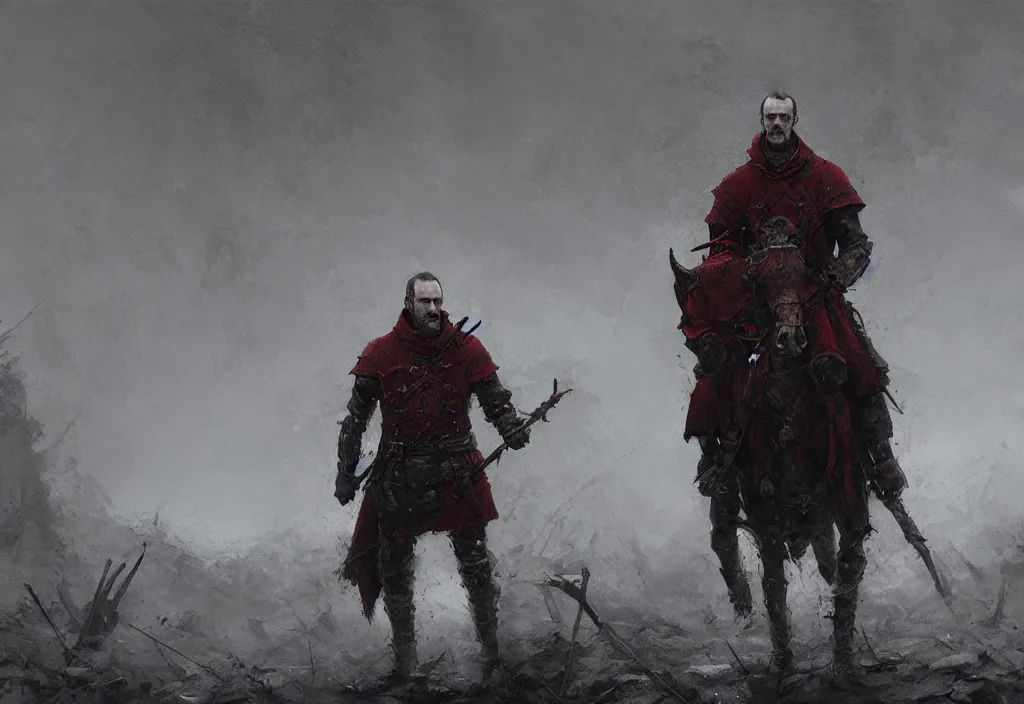 Image similar to stannis baratheon, artstation, jakub rozalski, high detail, dramatic lighting