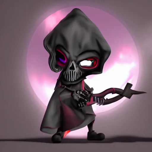 Image similar to grim reaper chibi video game render