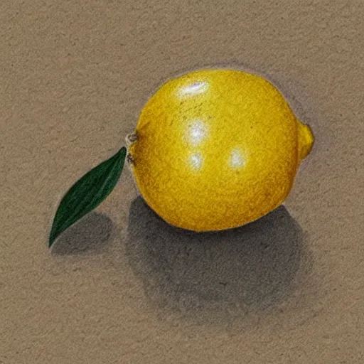 Image similar to professional liner sketch of a lemon