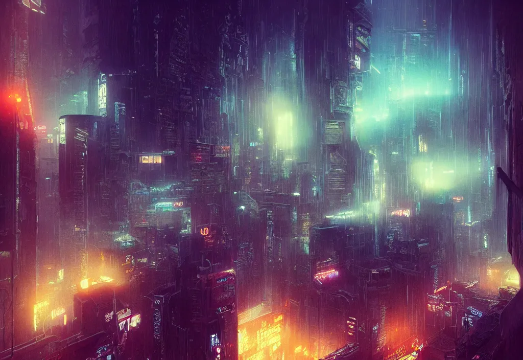 Image similar to a dramatic epic ethereal stunning beautiful and insanely detailed matte painting of a Blade Runner movie still, atmospheric and vaporwave composition, digital art by Kilian Eng and Jean Giraud, winning-award masterpiece, fantastic, octane render, 8K HD Resolution, High quality image