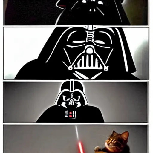 Image similar to darth vader is secretly a cat