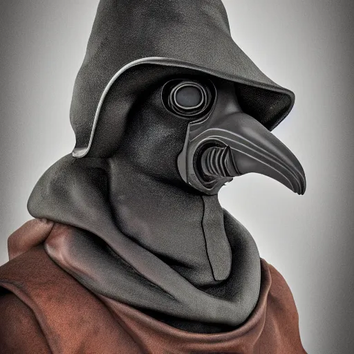 Prompt: cybernetic plague doctor 8 k hyperrealism creepy and scary