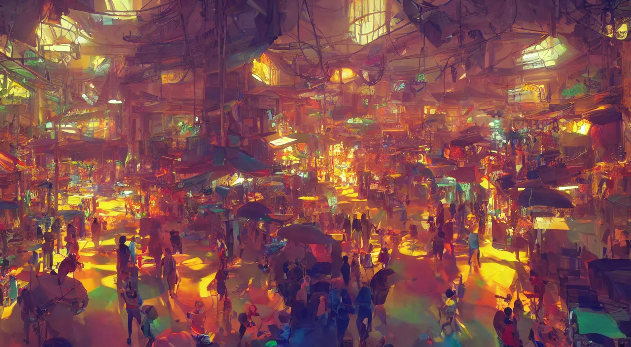 Image similar to bazaar zouk oriantal multicolorful sky shine place mosquet painting stylized digital video game icon global illumination ray tracing 8 k hd resolution, by ilya kuvshinov and cushart krentz and gilleard james