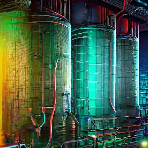 Image similar to highly detailed, datacenter cooling towers, chiller plant system, concept art, character art, studio lightning, bright colors, intricate, masterpiece, photorealistic, hyperrealistic, sharp focus, high contrast, artstation hq, deviantart trending, 8 k uhd, unreal engine 5