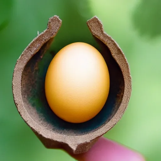 Image similar to hatching of a transparent golden egg