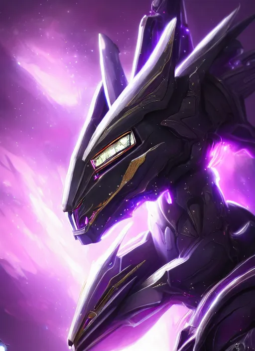 Prompt: cinematic goddess close shot, cosmic sized beautiful stunning elegant hot giant robot mecha female dragon, sharp cyborg dragon head, sharp metal ears, led glowing purple eyes, smooth fuschia skin, smooth silver armor, floating in space, epic proportions, macro, epic size, epic scale, furry art, dragon art, giantess art, warframe fanart, furaffinity, octane