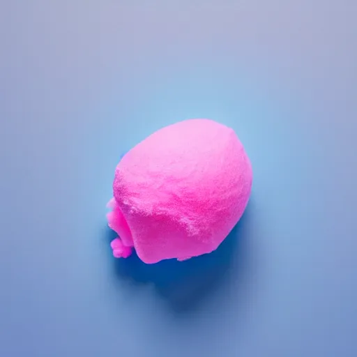 Prompt: cotton candy shaped like an mk 2 grenade!!!, centered, product shot, bright, airy, iridescent lighting, gradient background