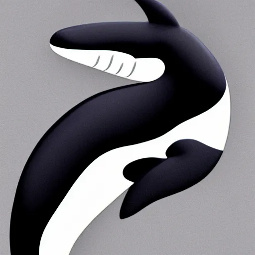 Prompt: a person transforming into an orca pooltoy, hd, digital art