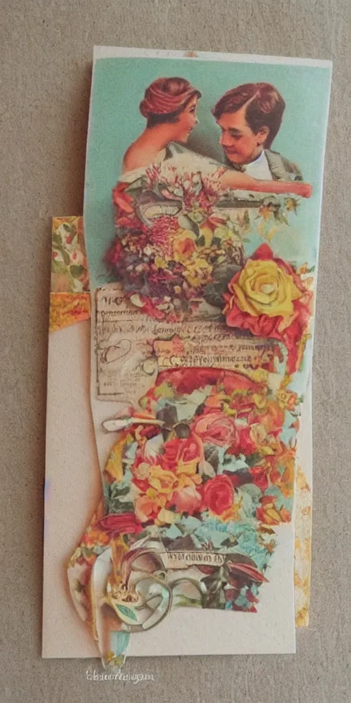 Prompt: vintage colors, love, warmth, happiness, couple, hallmark style, card