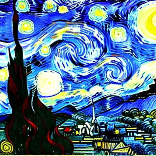 Image similar to a celestial field spaniel in space by Vincent van Gogh, visionary, masterpiece