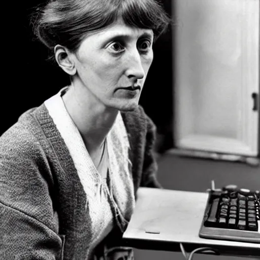 Image similar to Virginia Woolf as a pro e-sports player