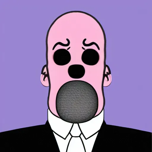 Prompt: the cover of the album igor with homer simpsons head on it, realistic, 4 k, pink and black.